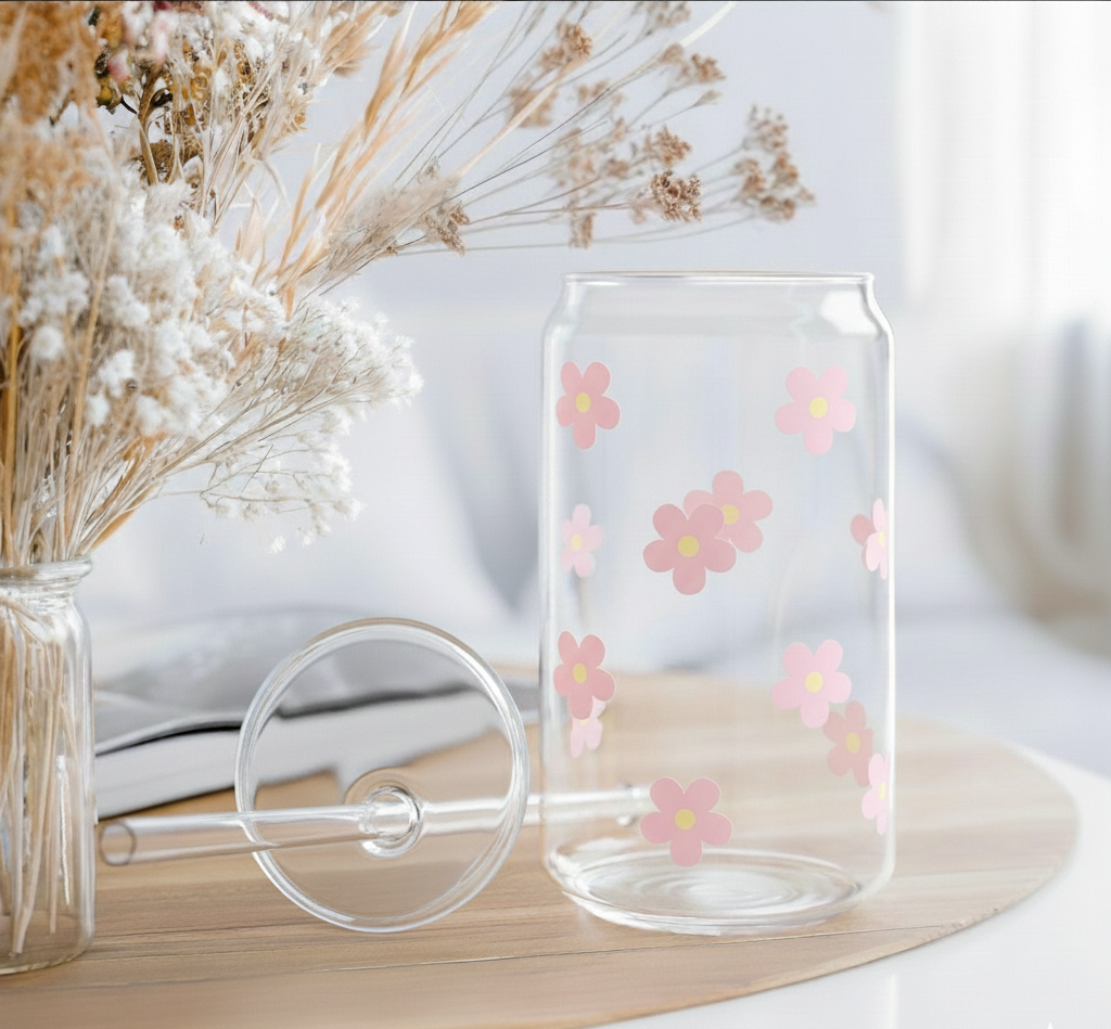 16 oz Flower pattern cup