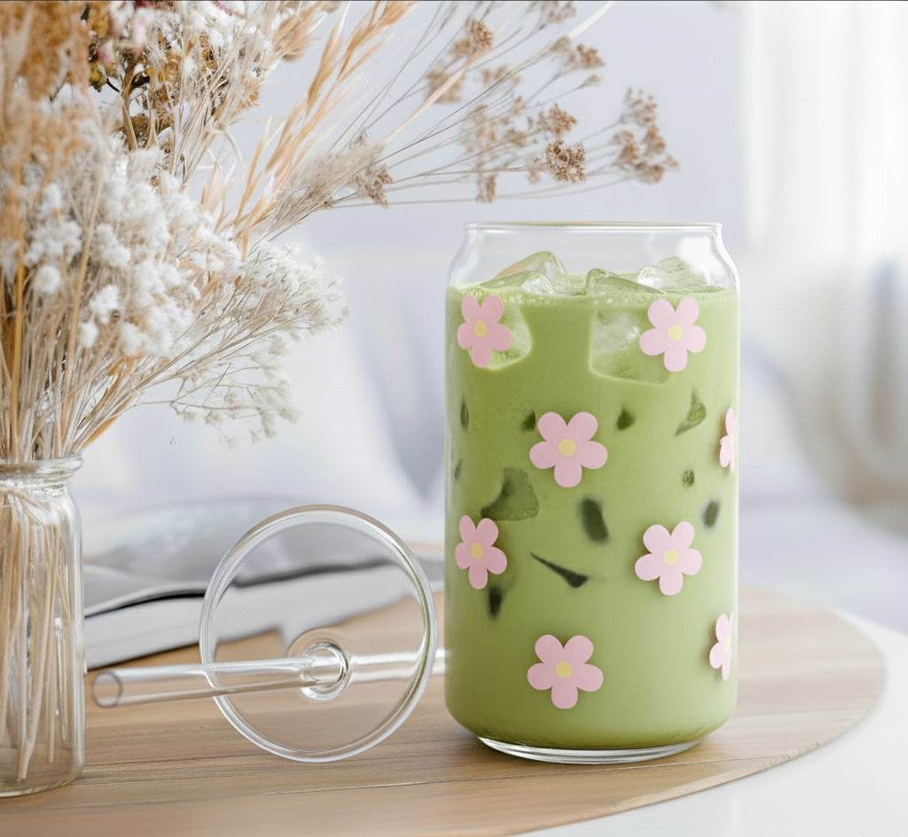 16 oz Flower pattern cup